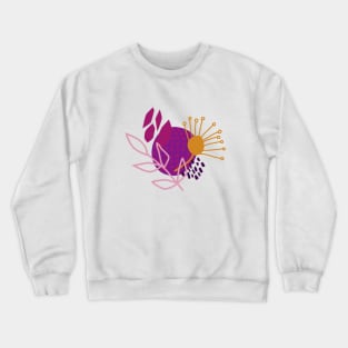 Abstract Florals in Purple Crewneck Sweatshirt